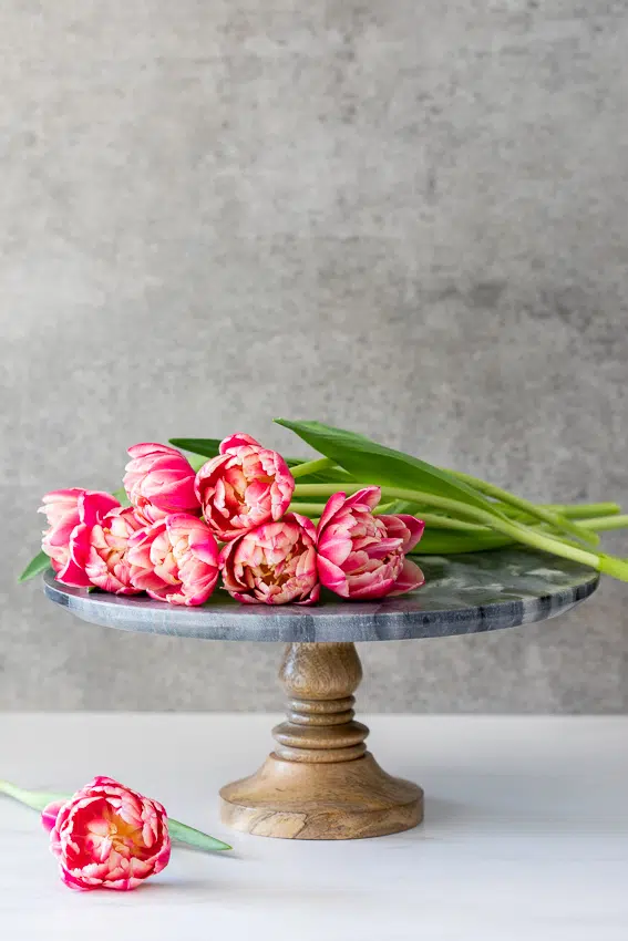 Tulips on cakestand