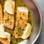 White wine garlic salmon