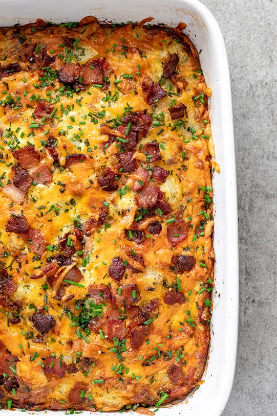 Cheesy bacon potato breakfast casserole