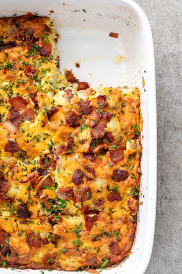 Cheesy bacon potato breakfast casserole