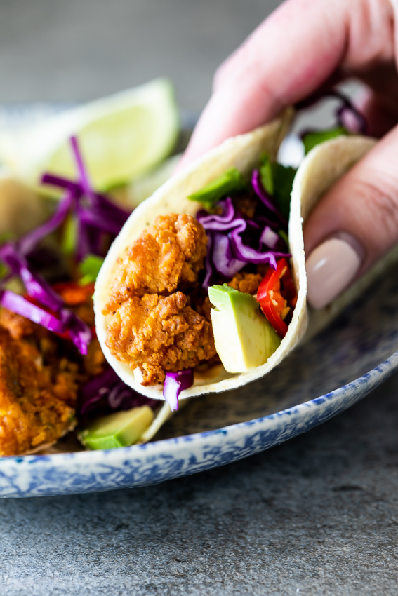 Crispy Fish Tacos With Hot Sauce Crema Simply Delicious