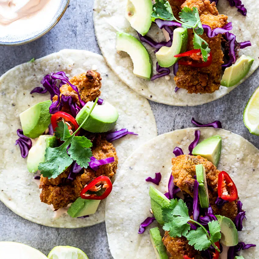 Crispy fish tacos