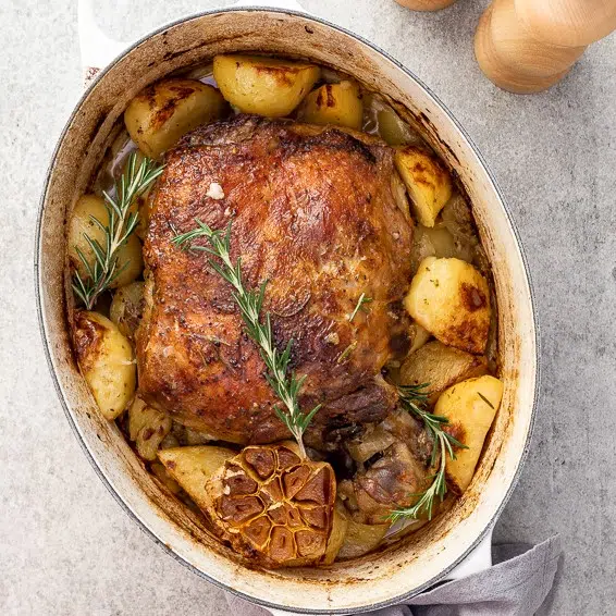 Slow roasted Greek lamb