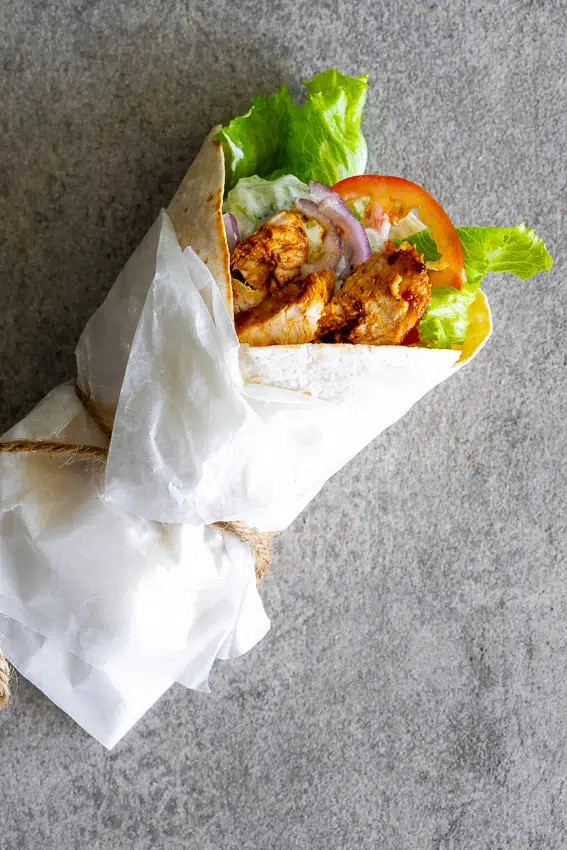 Creamy tzatziki chicken wraps