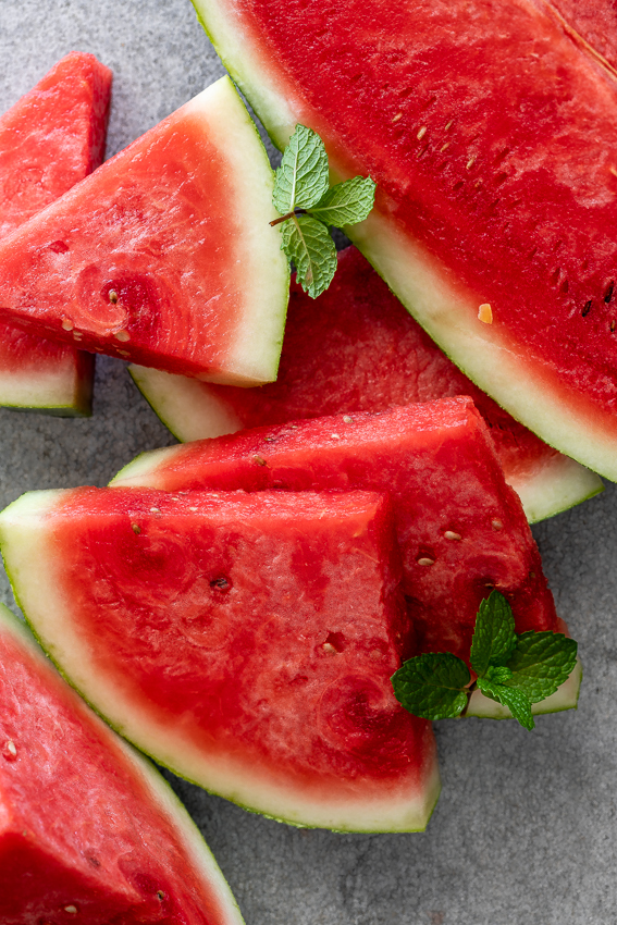 Sliced fresh watermelon