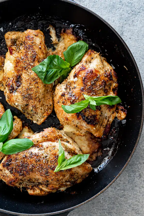 Pan-seared Caprese stuffed chicken breasts