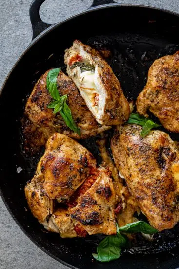 Caprese stuffed chicken breasts