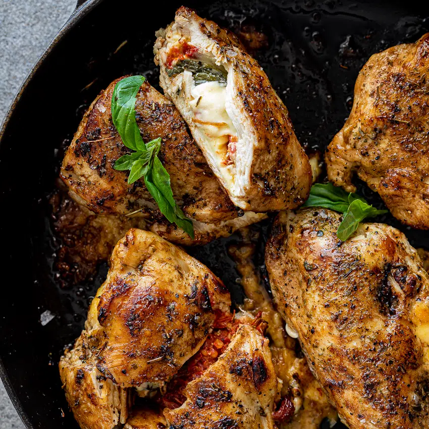Caprese stuffed chicken breasts