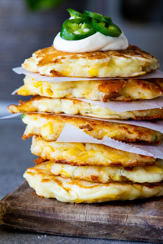 Easy jalapeño corn pancakes