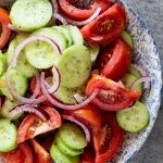 Easy cucumber tomato onion salad