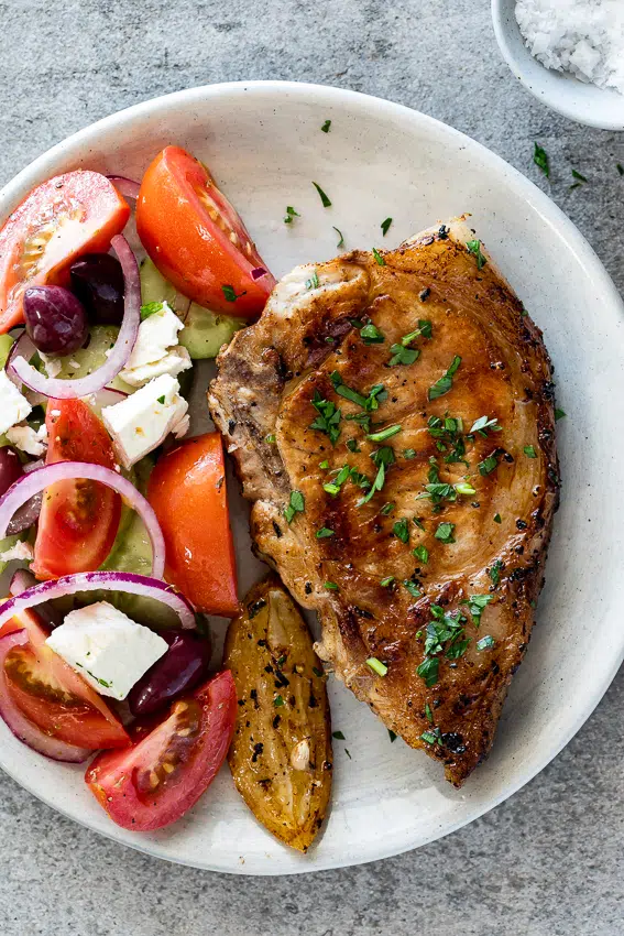Easy Greek pork chops