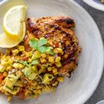 Spicy grilled chicken with corn salsa