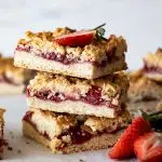 Coconut strawberry crumble bars