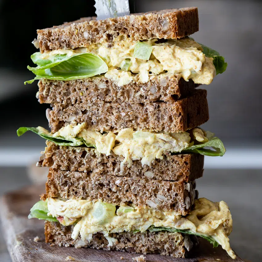 Curried chicken salad sandwiches