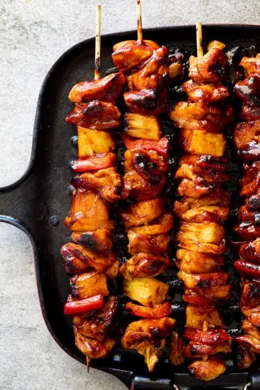 Hawaiian chicken skewers