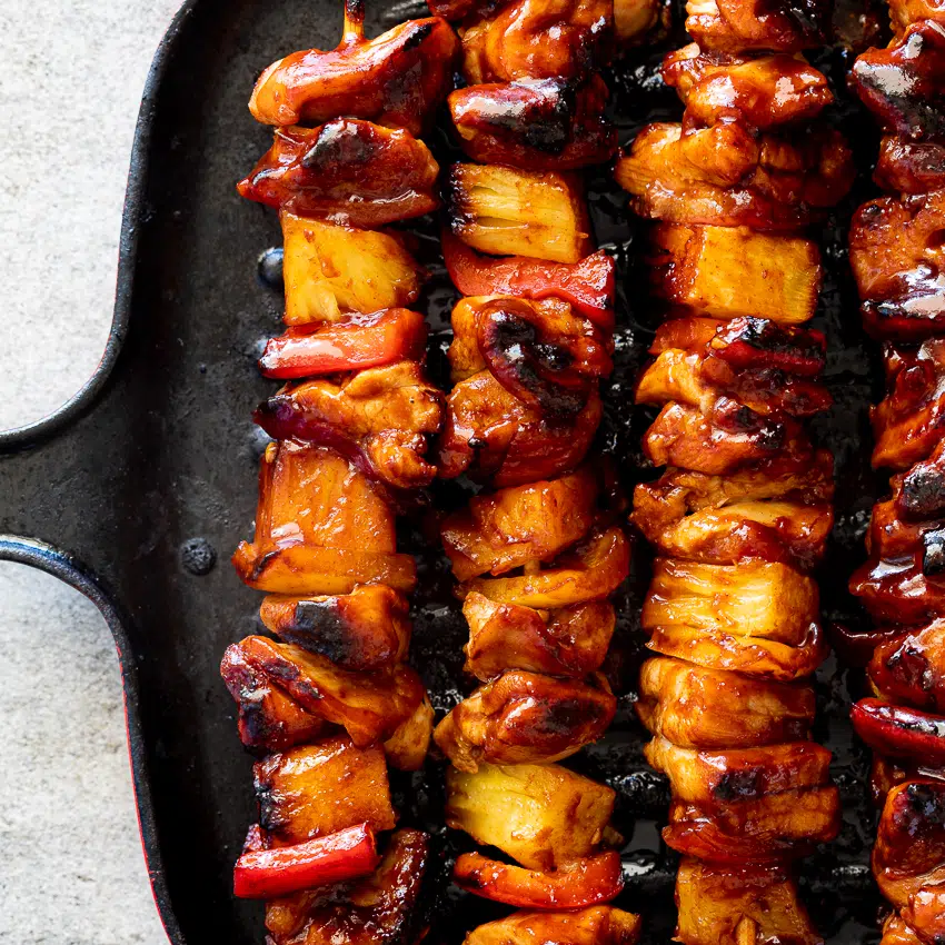 Hawaiian chicken skewers