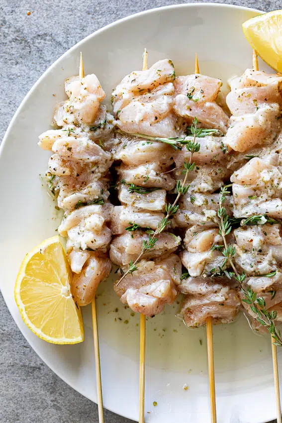 Easy herby lemon chicken skewers