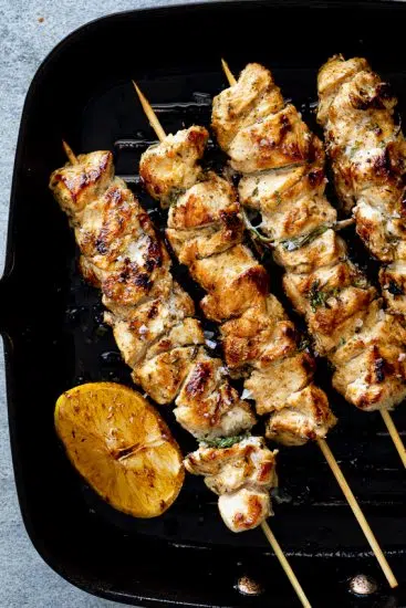 Easy herby lemon chicken skewers