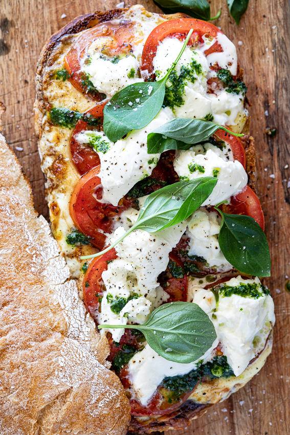 Melted Caprese sandwich