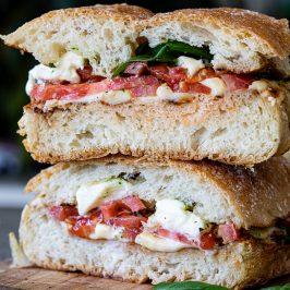 Melted Caprese sandwich