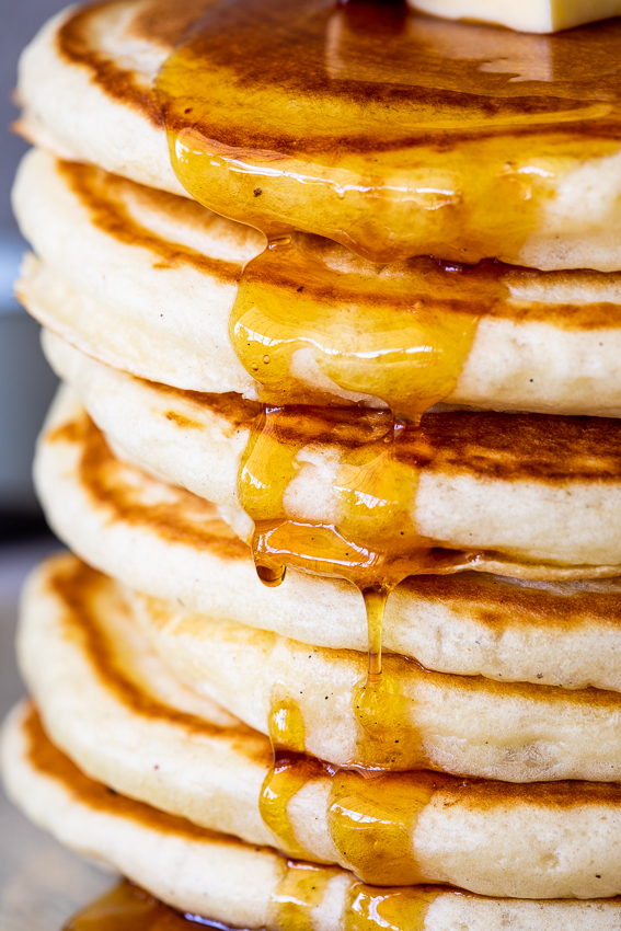 Maple syrup is the perfect topping for buttermilk pancakes
