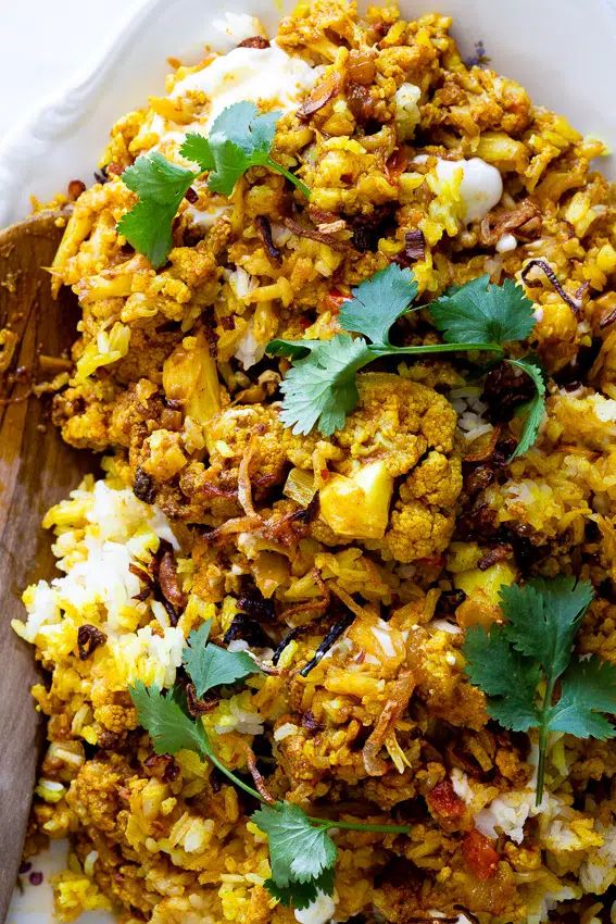 Easy vegetarian cauliflower biryani