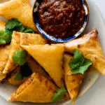 Cheese and corn samosas