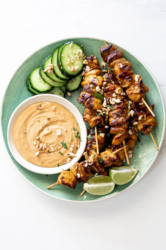 Easy chicken satay with peanut sauce