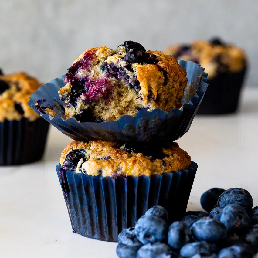 Healthy blueberry muffins