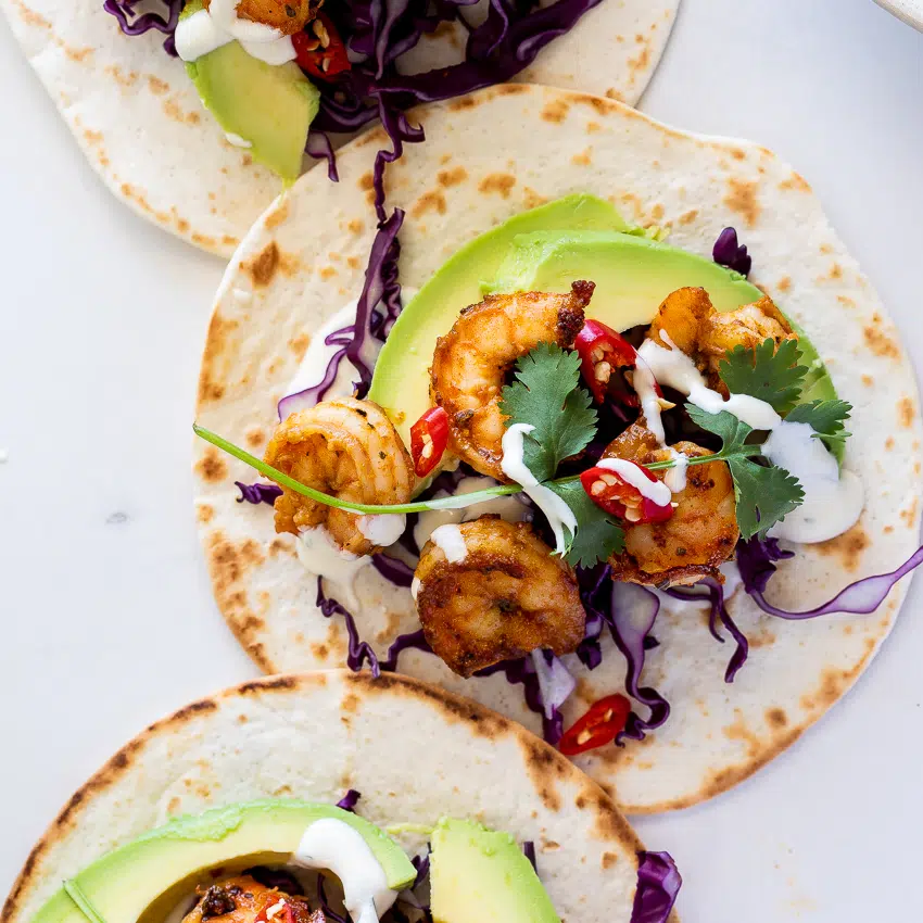 Easy spicy shrimp tacos