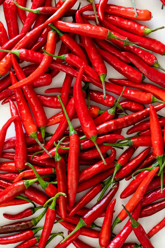 Fresh chilli peppers.