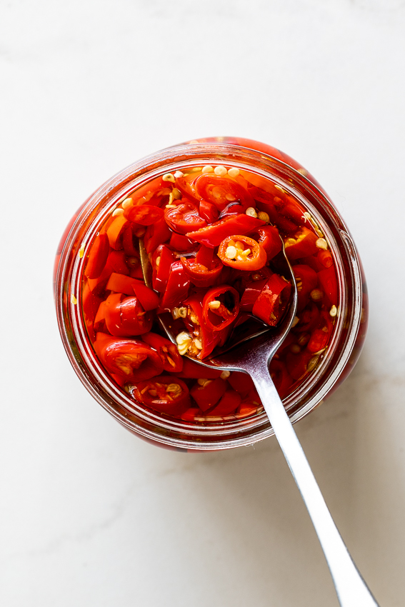 Easy pickled chillies 