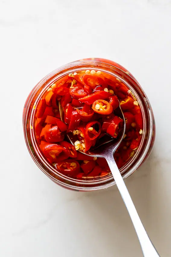 Easy pickled chillies