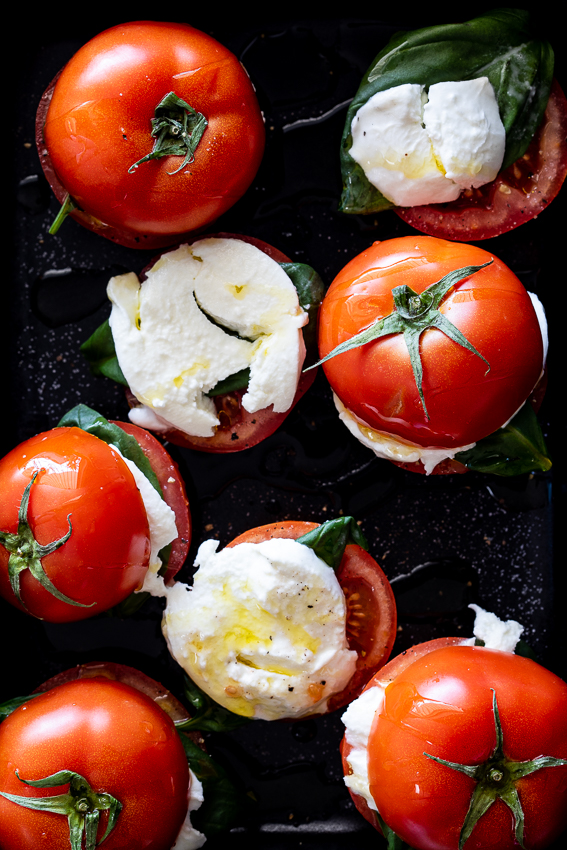 Roasted Caprese tomatoes