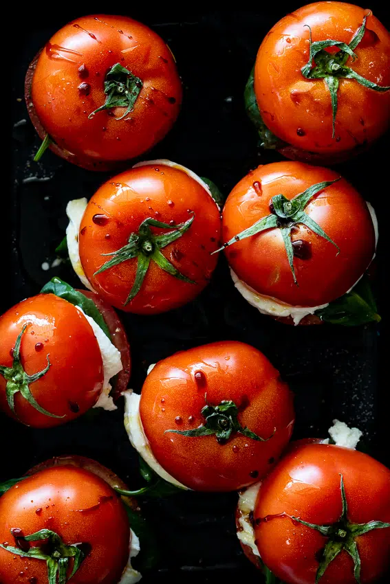 Roasted Caprese tomatoes