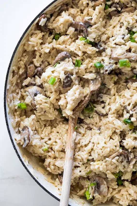 Creamy mushroom rice