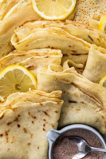 Crepes with cinnamon sugar