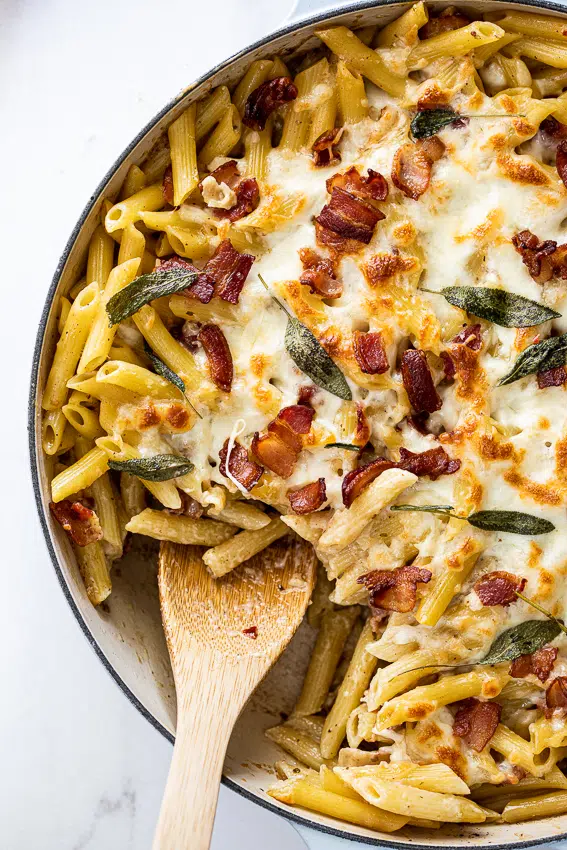 Creamy bacon pasta bake