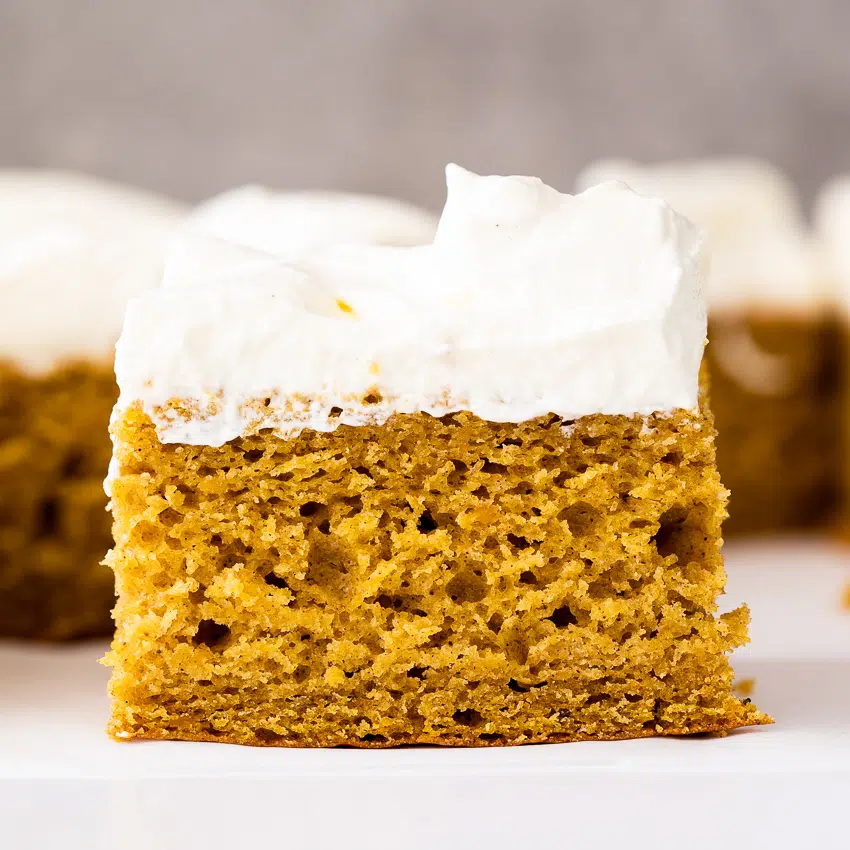 Pumpkin Cake topped with Chantilly cream