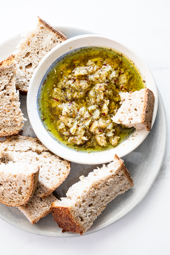 Roasted garlic olive oil bread dip - Simply Delicious