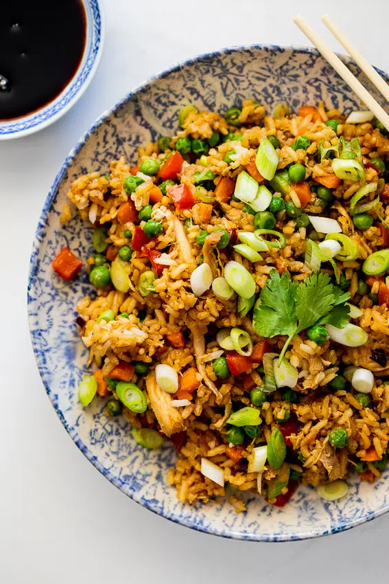 Easy rotisserie chicken fried rice