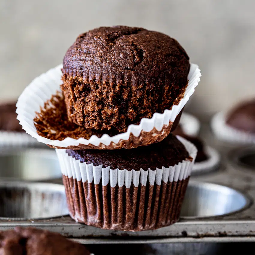 Healthyish double chocolate muffins