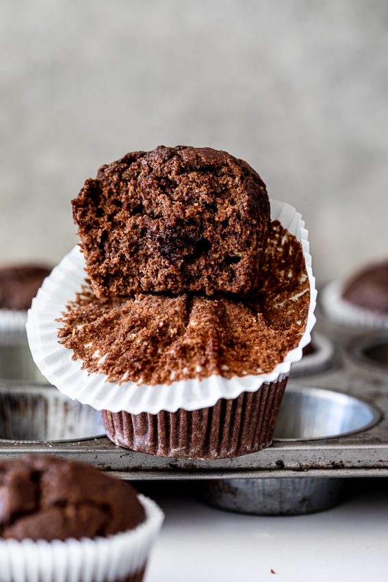 Healthyish double chocolate muffins