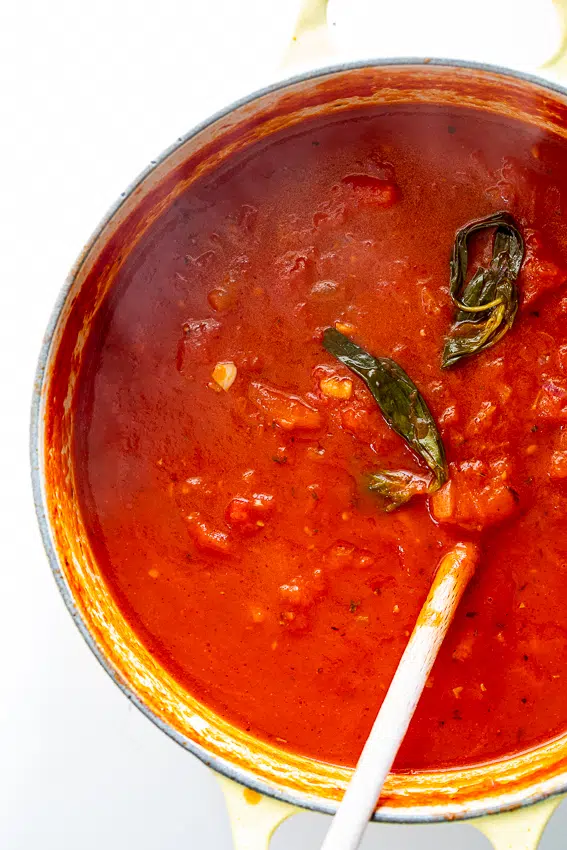 Homemade marinara sauce