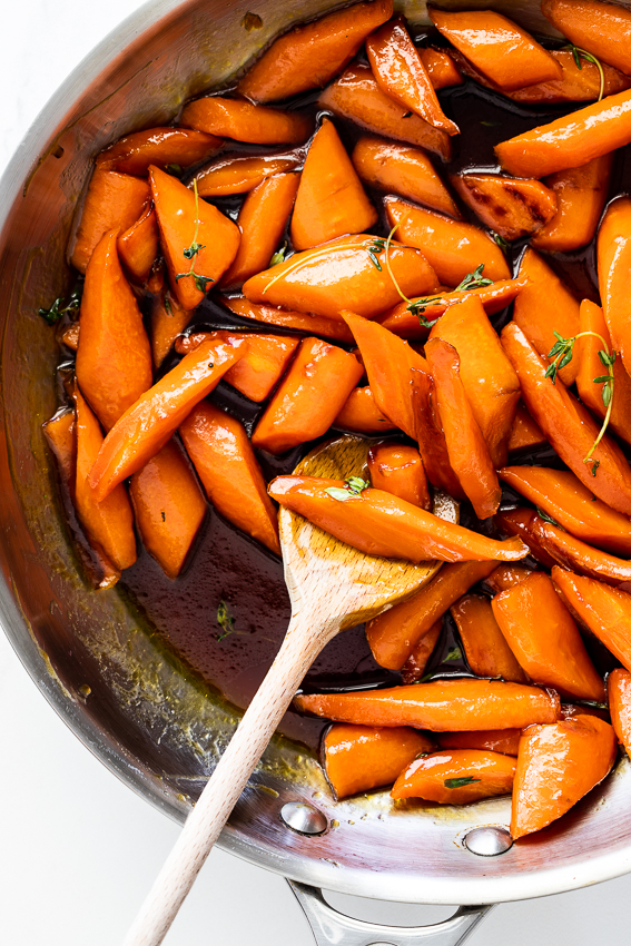 Orange brown sugar glazed carrots