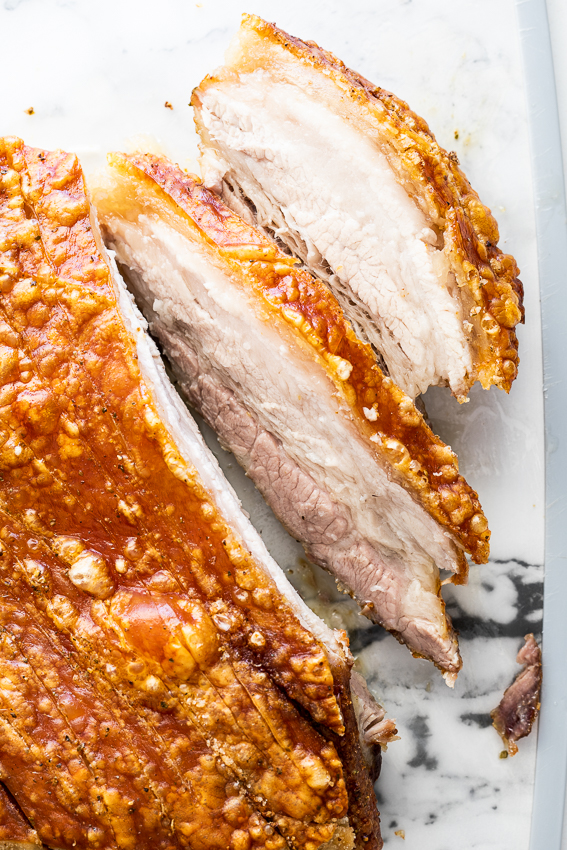 Salt and pepper pork belly with perfect crispy crackling - Simply Delicious