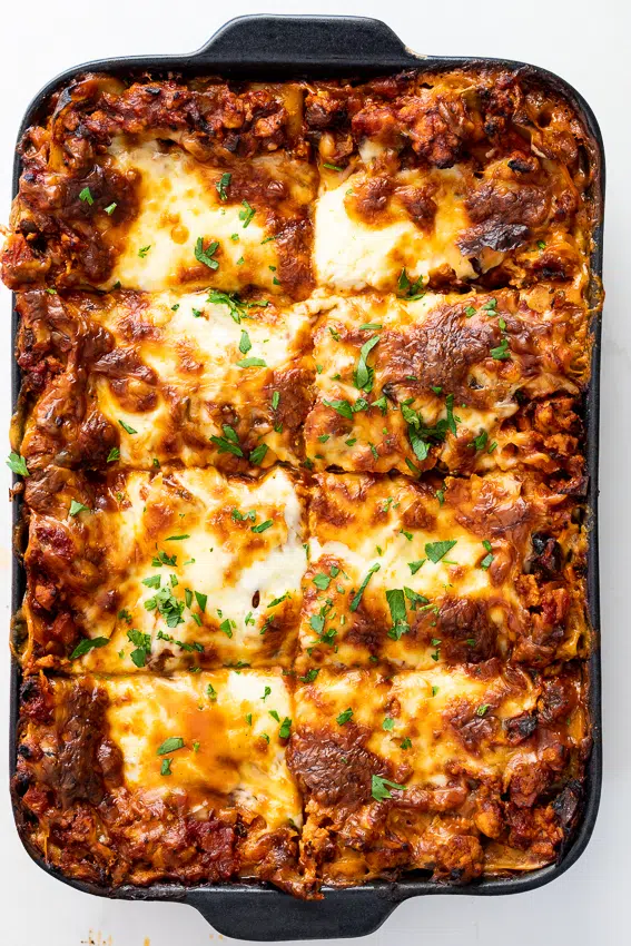 Homemade chicken lasagna.