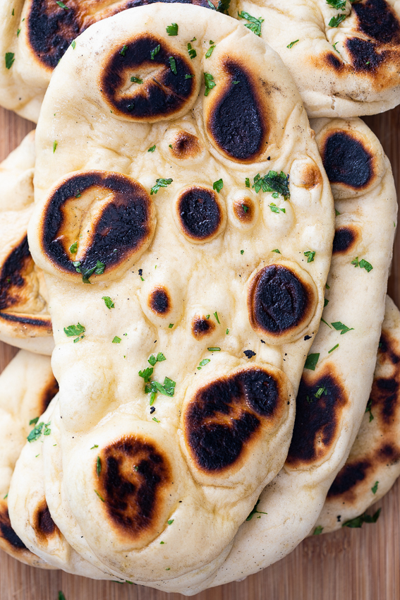 Homemade naan bread