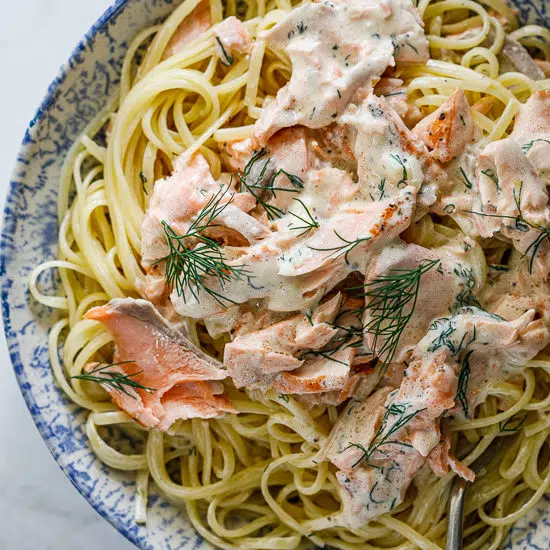 Creamy dill salmon pasta