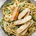 Creamy chicken asparagus pasta
